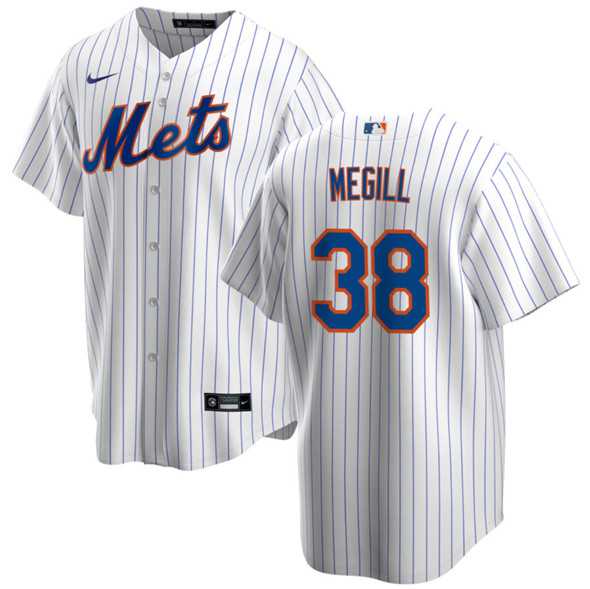 Mens New York Mets #38 Tylor Megill White Cool Base Stitched Jersey Dzhi